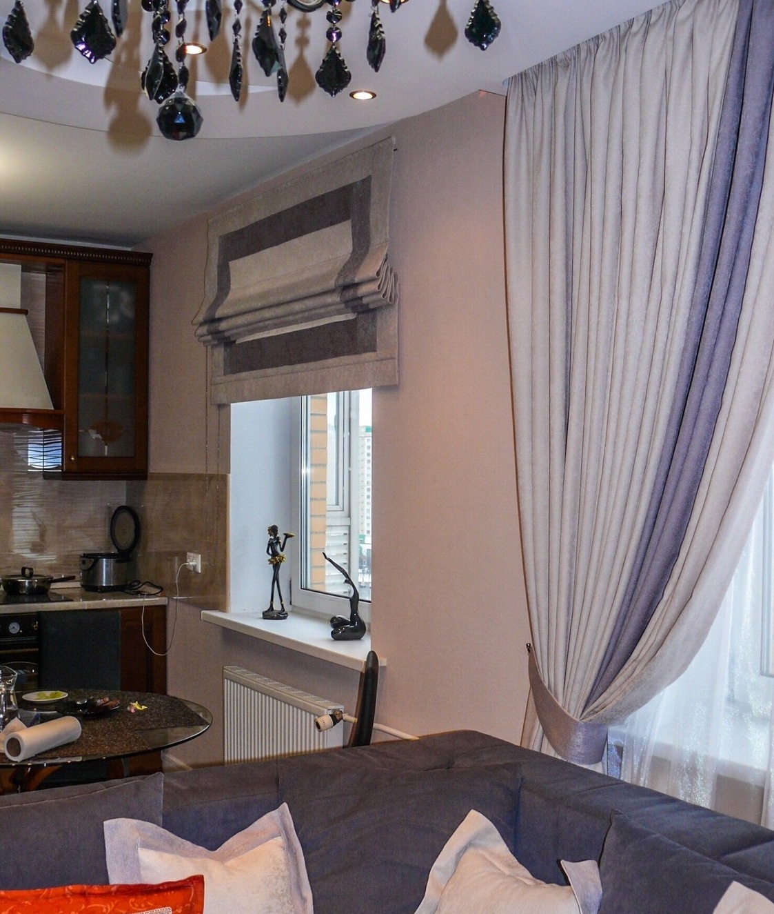 комбинированные шторы для кухни-гостиной комбинированные шторы для кухни-гостиной